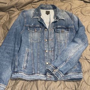 Joes Jeans Mens MeBlue Med Wash Distressed Denim Jean Jacket Sz L